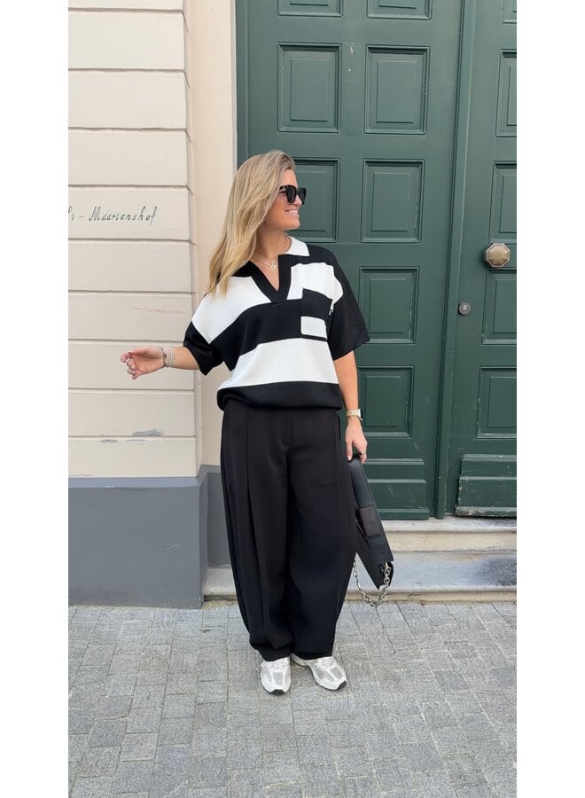 PATRICK STRIPED POLO BLACK