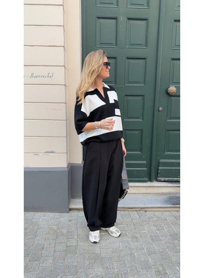 PATRICK STRIPED POLO BLACK