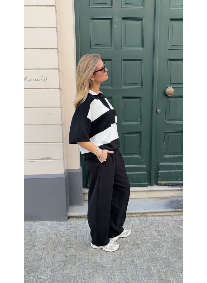 PATRICK STRIPED POLO BLACK