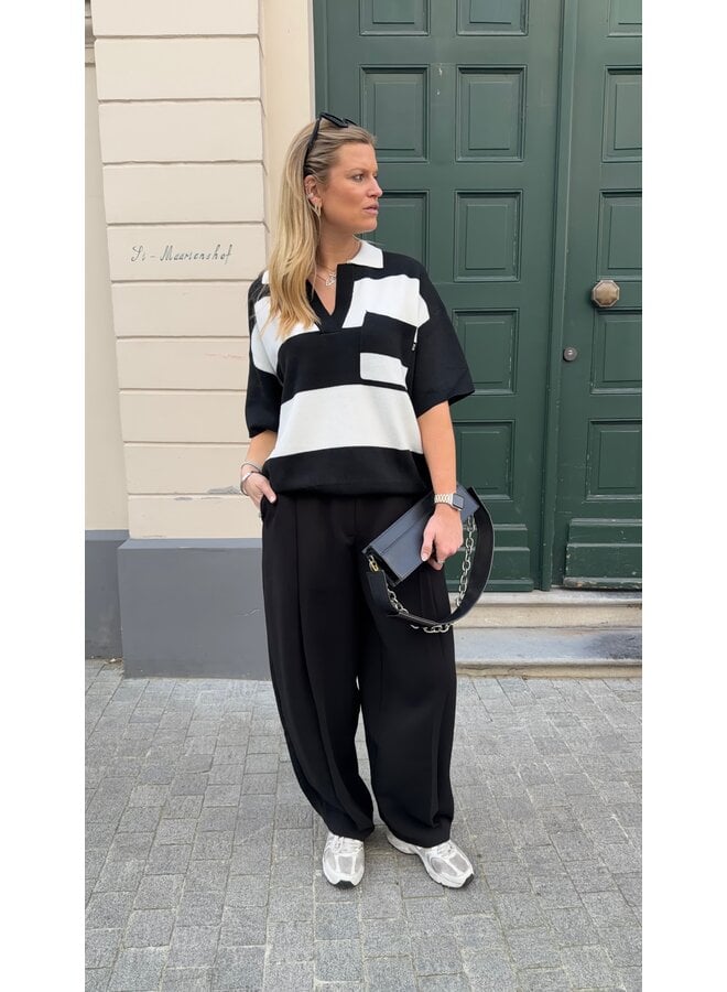 PATRICK STRIPED POLO BLACK