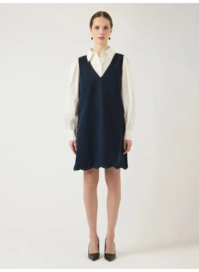 YASSCALLOP DENIM DRESS