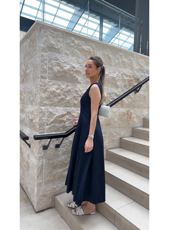 YASVERNA LONG DRESS NAVY BLAZER
