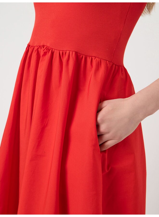 YASMIRI LONG DRESS FIERY RED