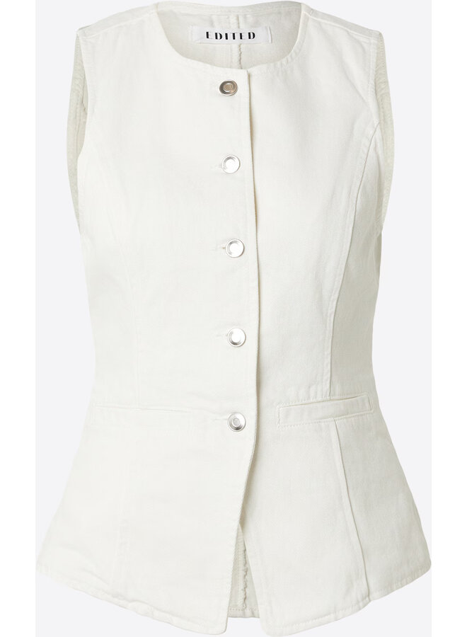 LYLA DENIM VEST WHITE