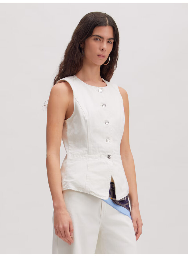 LYLA DENIM VEST WHITE