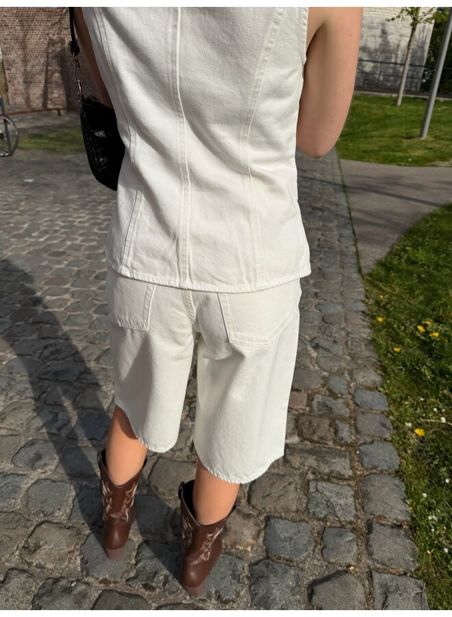 ADDISON DENIM SHORTS WHITE