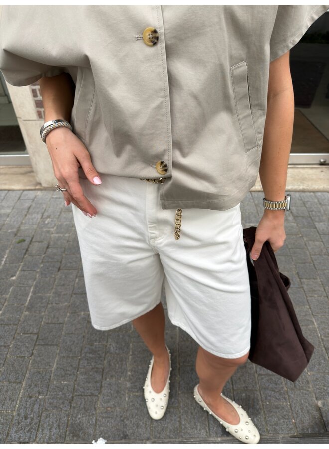 ADDISON DENIM SHORTS WHITE