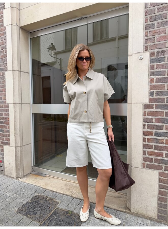 ADDISON DENIM SHORTS WHITE