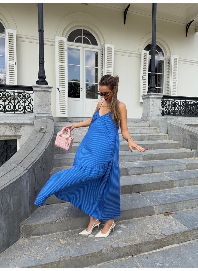 VADIM STRIPED DRESS BLUE