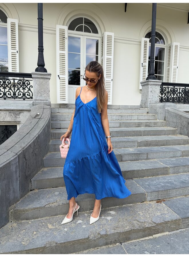 VADIM STRIPED DRESS BLUE