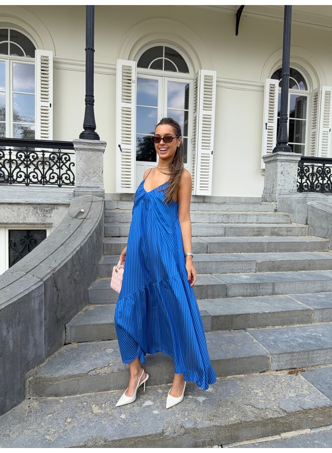 VADIM STRIPED DRESS BLUE
