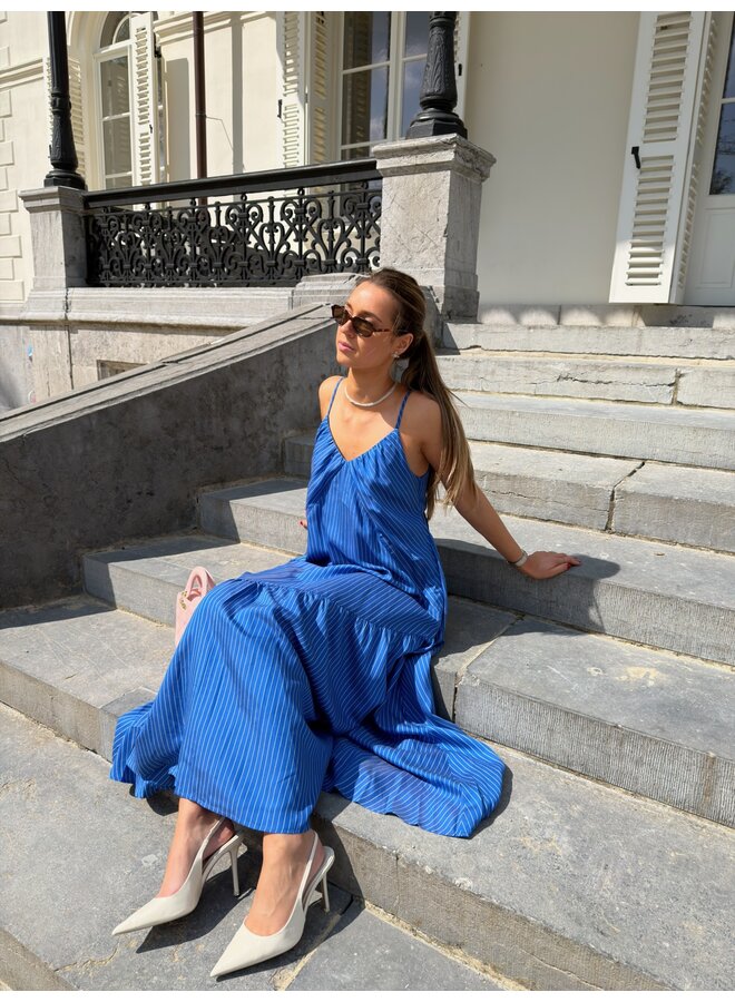 VADIM STRIPED DRESS BLUE