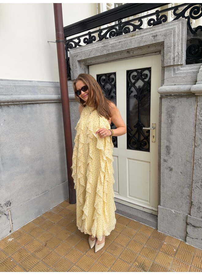 YASFINILLO HALTERNECK LONG DRESS YELLOW