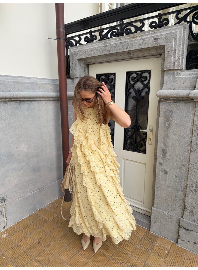 YASFINILLO HALTERNECK LONG DRESS YELLOW