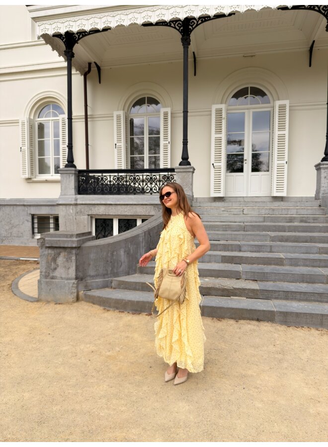 YASFINILLO HALTERNECK LONG DRESS YELLOW