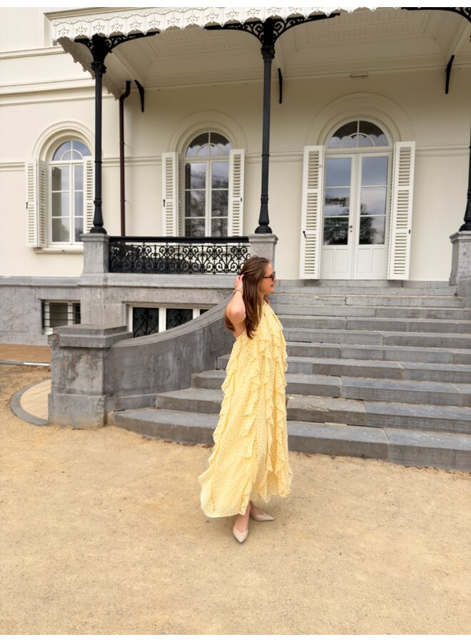 YASFINILLO HALTERNECK LONG DRESS YELLOW