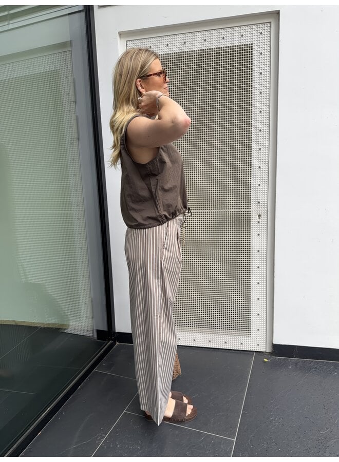RUCILLE TROUSERS STRIPED BROWN