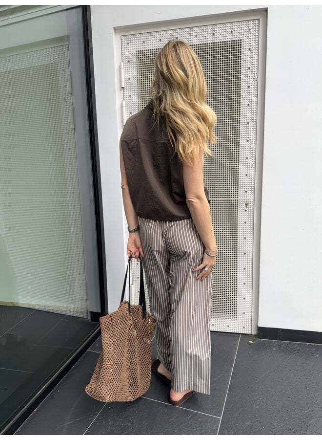 RUCILLE TROUSERS STRIPED BROWN
