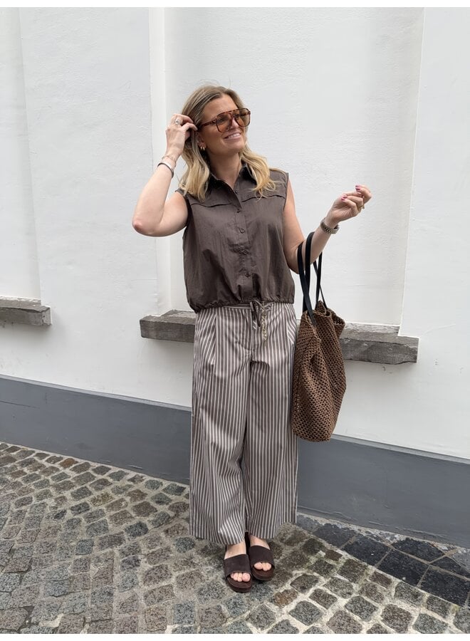 RUCILLE TROUSERS STRIPED BROWN