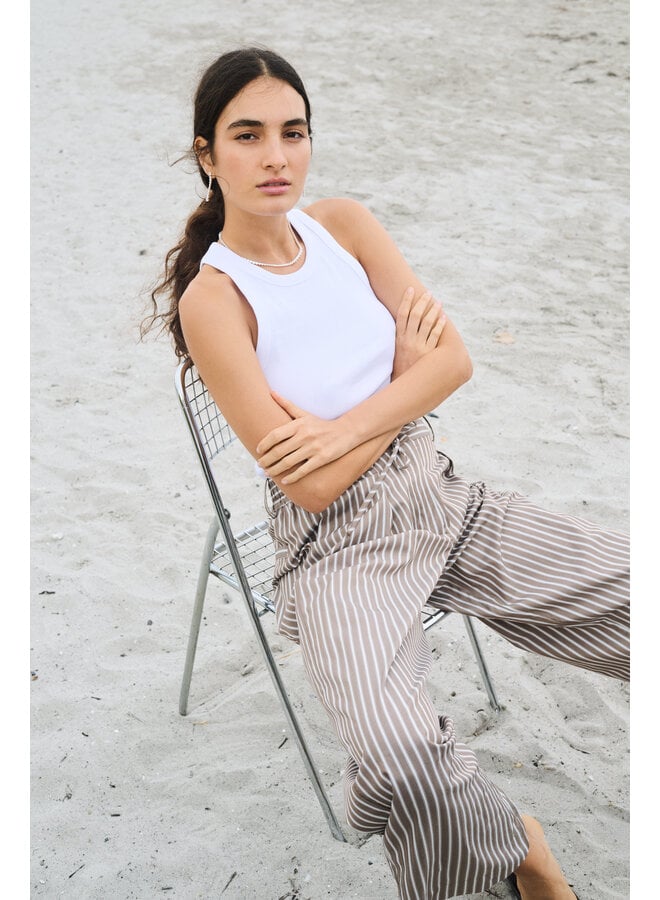 RUCILLE TROUSERS STRIPED BROWN