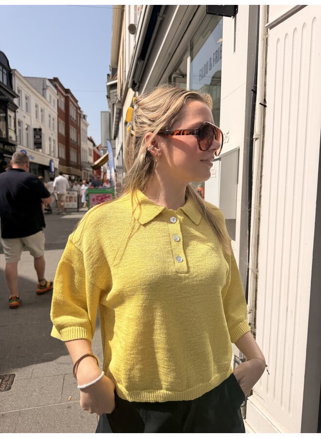 ANAYA KNIT POLO LEMON