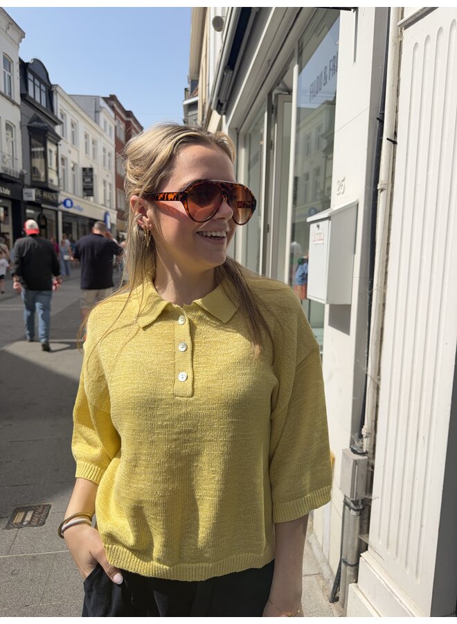 ANAYA KNIT POLO LEMON