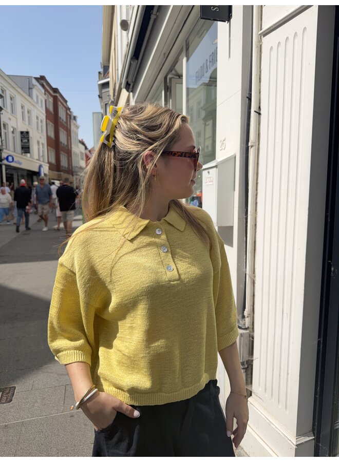 ANAYA KNIT POLO LEMON