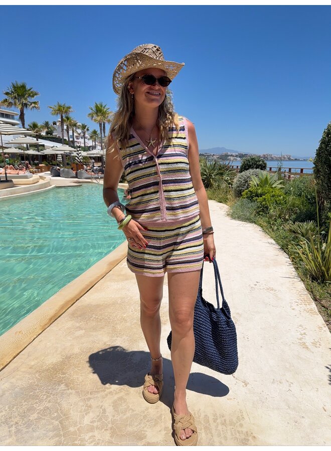 ODILIE KNIT SHORTS STRIPED