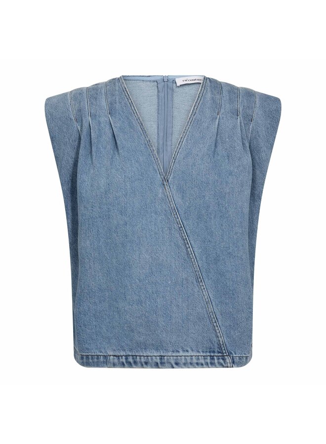 ASJA WRAP DENIM TOP