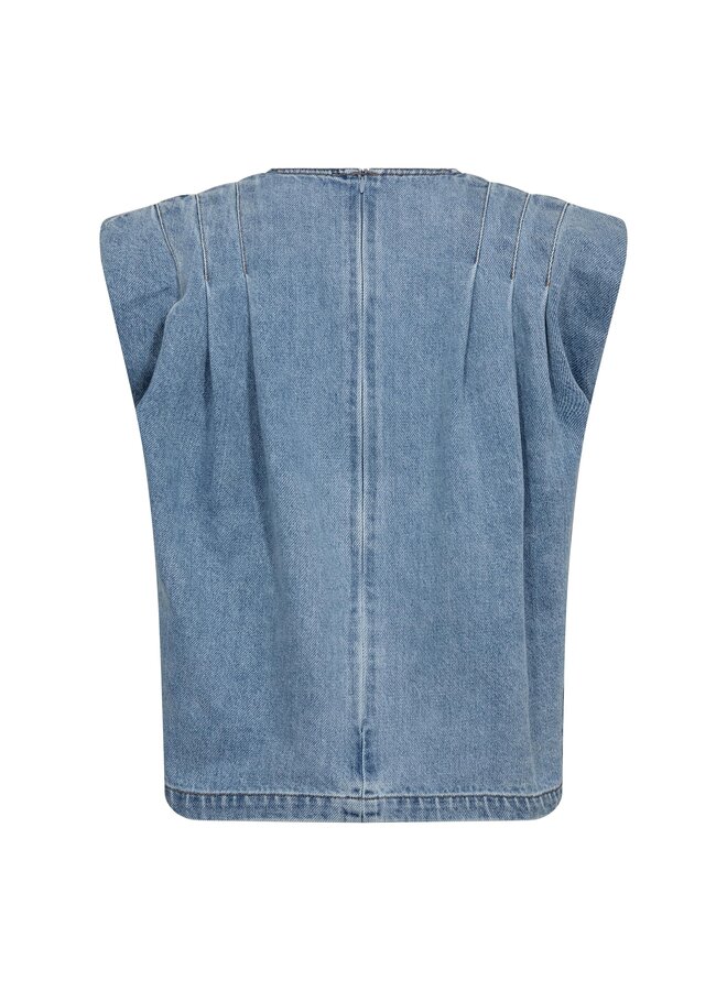 ASJA WRAP DENIM TOP
