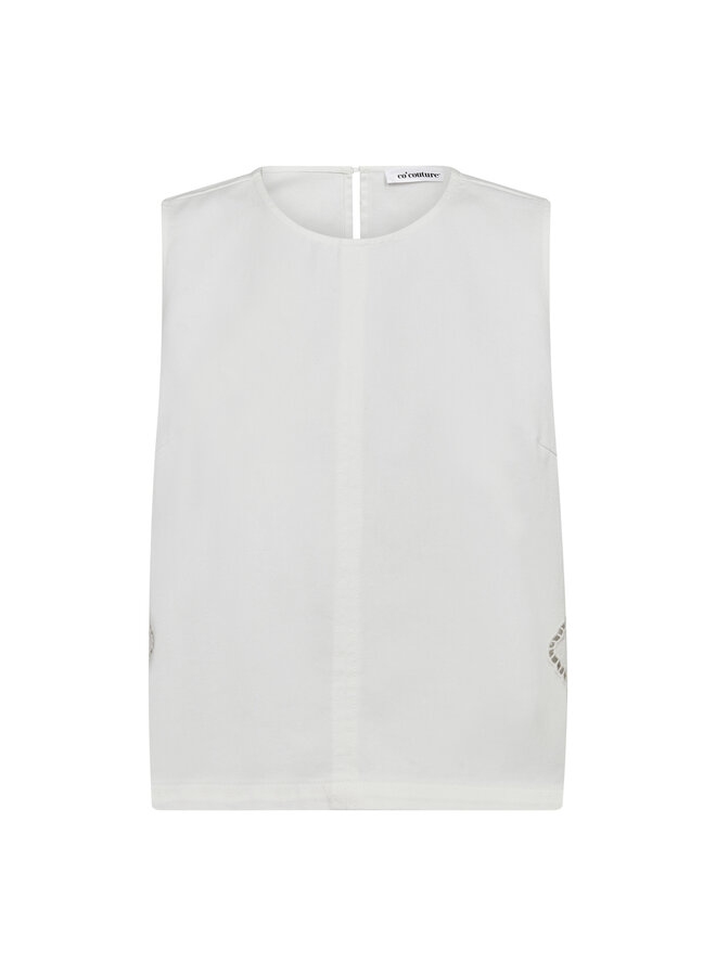 COLETTE EMBROIDERY TOP OFF WHITE