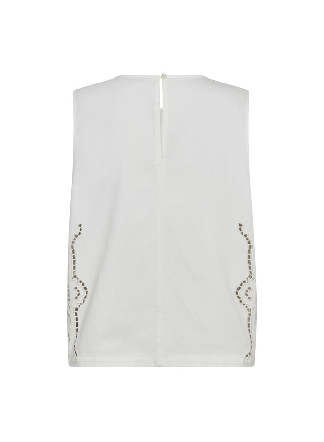 COLETTE EMBROIDERY TOP OFF WHITE