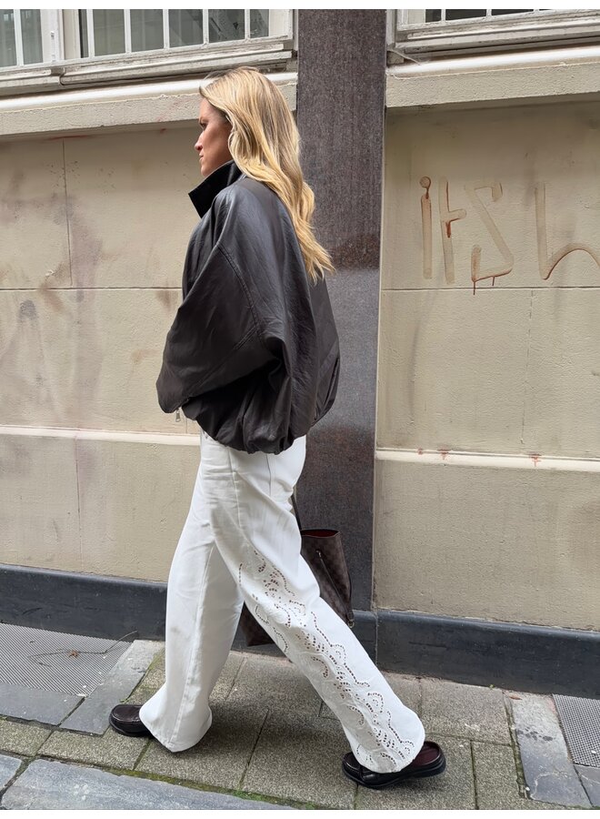 COLETTE EMBROIDERY PANT OFF WHITE