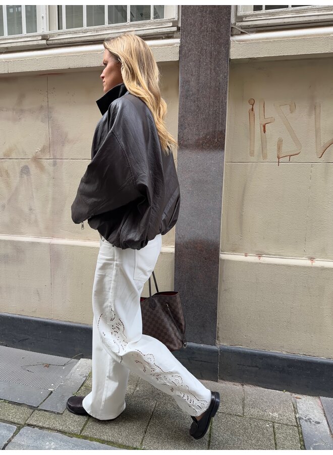 COLETTE EMBROIDERY PANT OFF WHITE