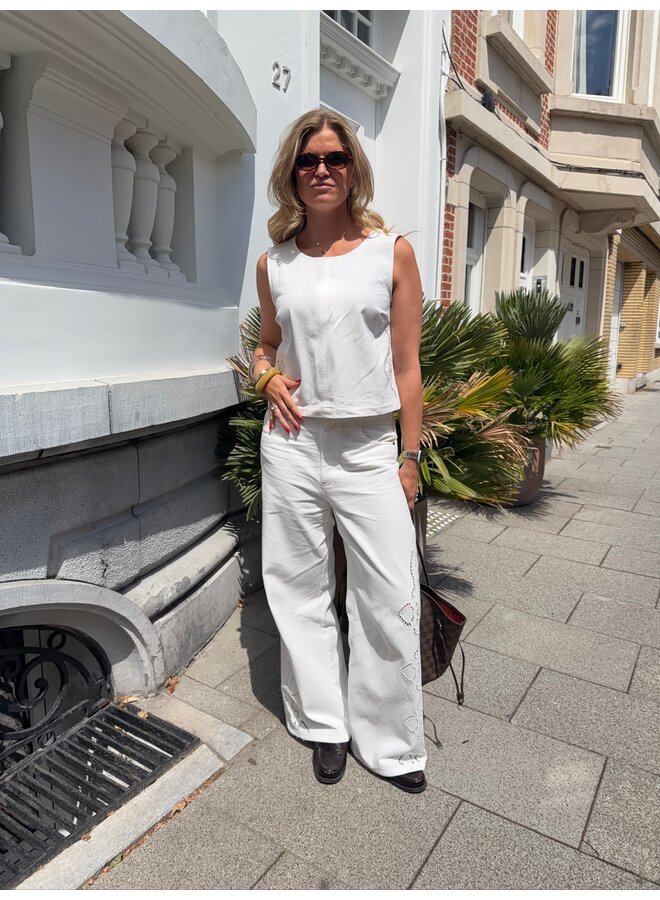 COLETTE EMBROIDERY PANT OFF WHITE