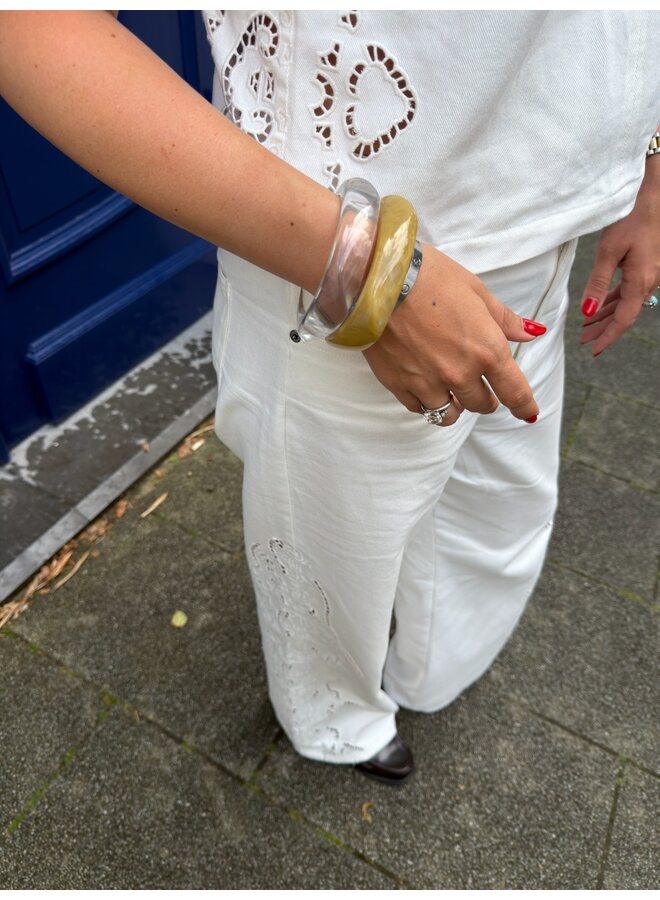 COLETTE EMBROIDERY PANT OFF WHITE