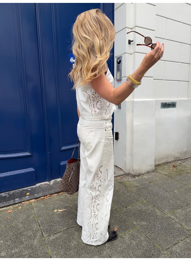 COLETTE EMBROIDERY PANT OFF WHITE