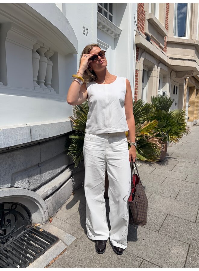 COLETTE EMBROIDERY TOP OFF WHITE