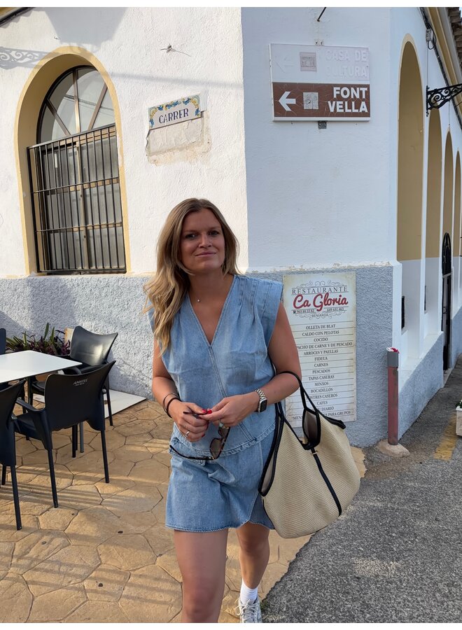 ASJA WRAP DENIM TOP