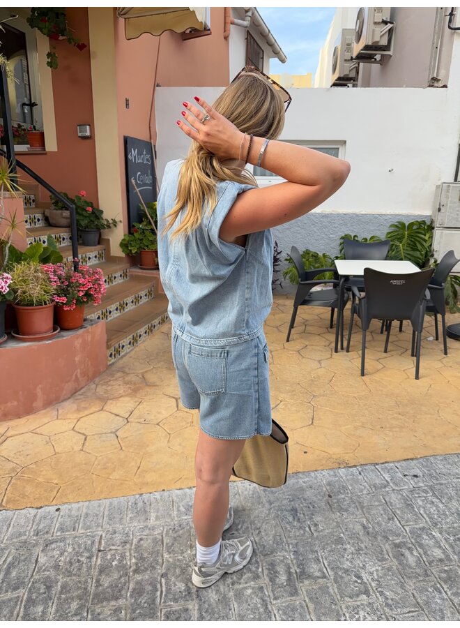 ASJA WRAP DENIM TOP
