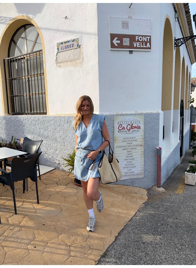 ASJA WRAP DENIM SKORT DENIM