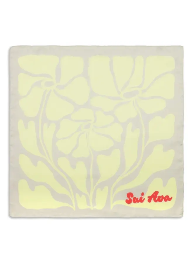 SOFT FLORAL SCARF BUTTER YELLOW