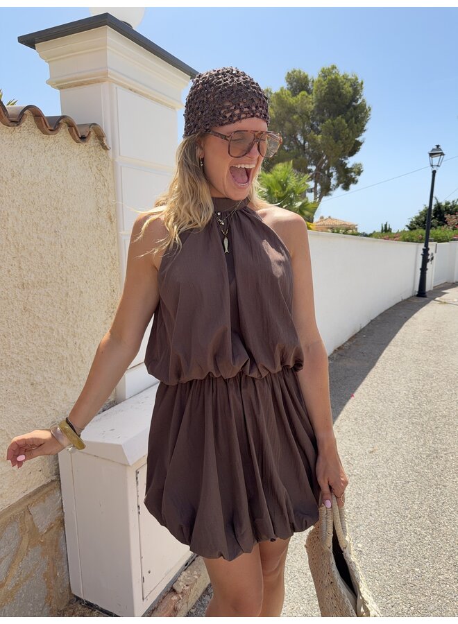 CELIA DRESS BROWN