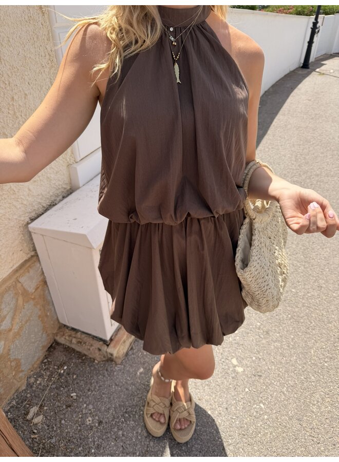 CELIA DRESS BROWN