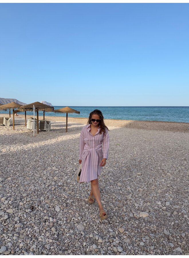 ROMA DRESS PINK STRIPE