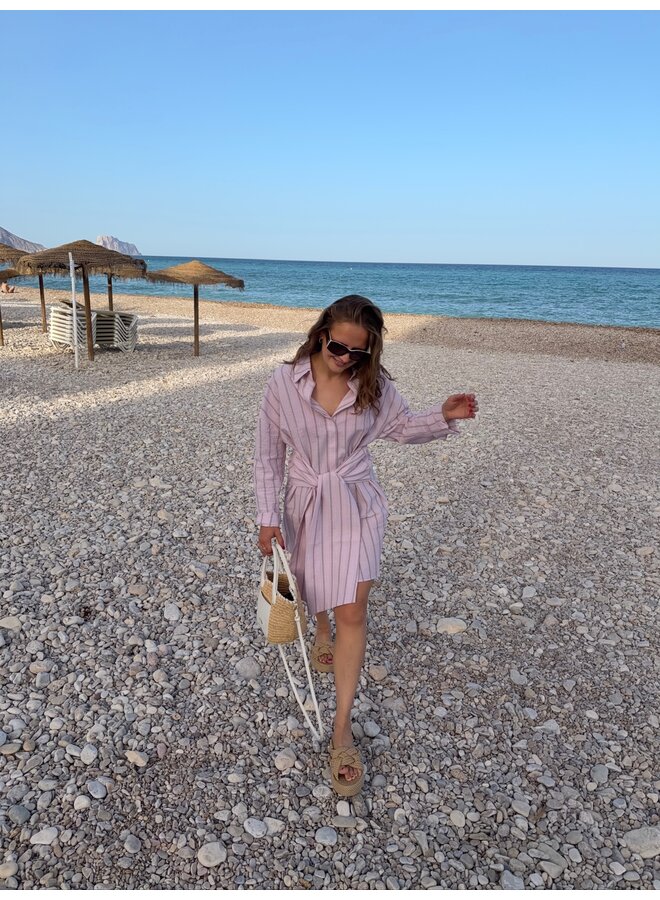 ROMA DRESS PINK STRIPE