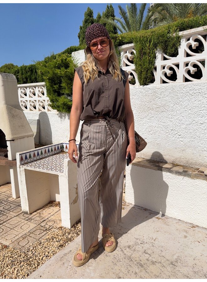 RUCILLE TROUSERS STRIPED BROWN