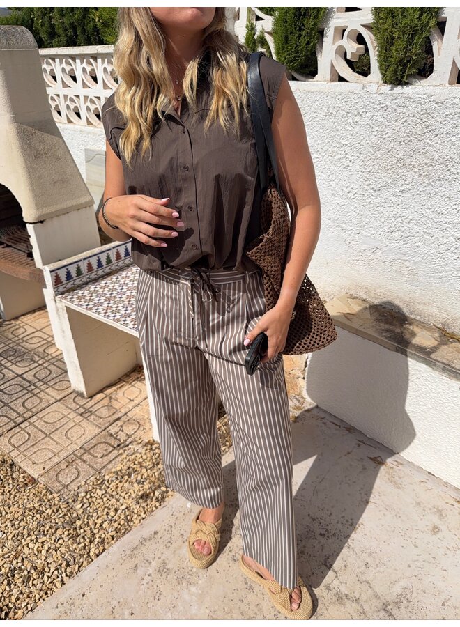 RUCILLE TROUSERS STRIPED BROWN