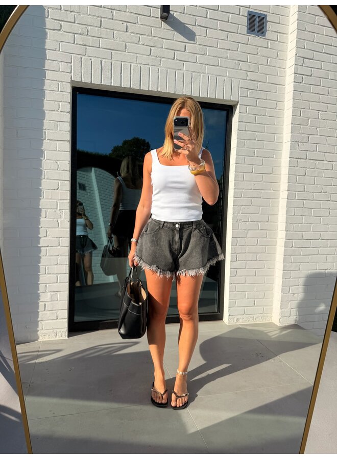 LIVA SHORTS GREY DENIM