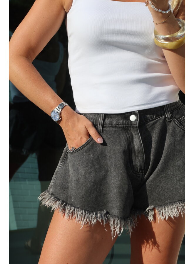 LIVA SHORTS GREY DENIM